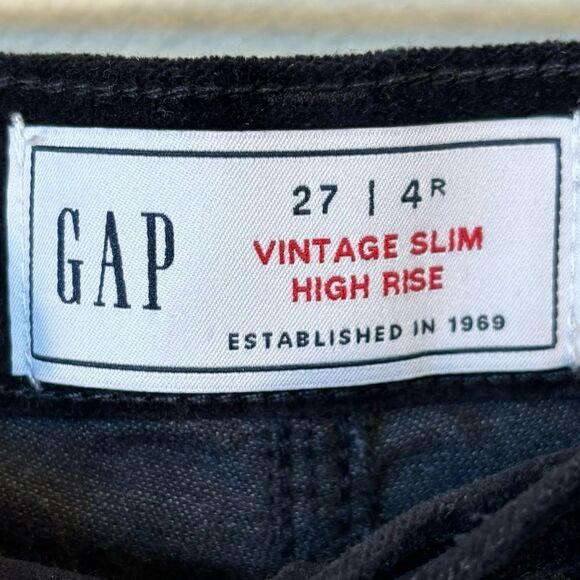 Gap Vintage Velvet Black Jeans Slim High Rise Size 27 - Picture 11 of 13